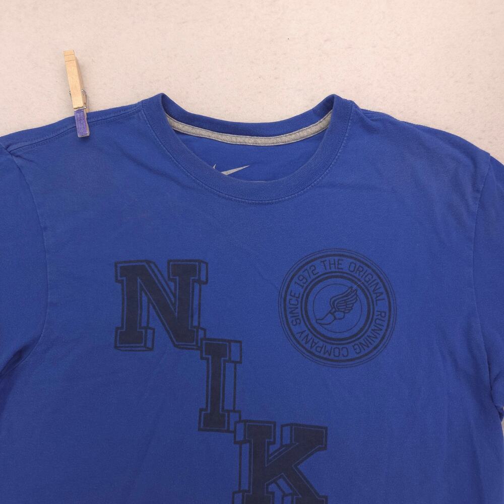 Nike Casual Crew Neck Graphic Short Sleeve T Shirt Mens Size Medium M Blue